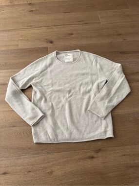 LDB 100% Cashmere Light Gray Crewneck Sweater